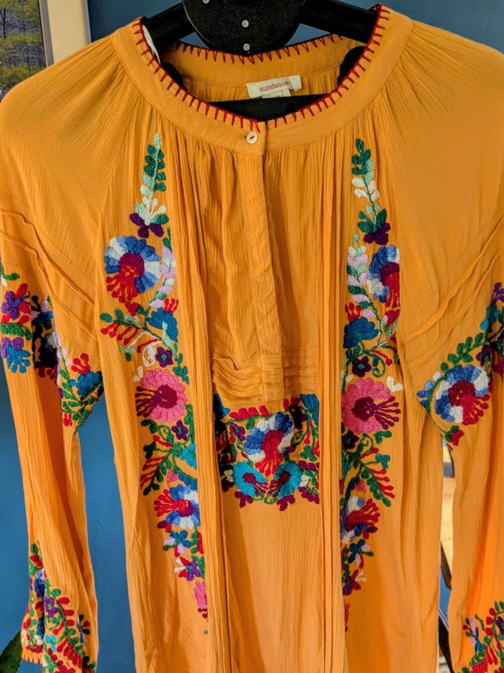 Sundance Floral Embroidered Boho Blouse size M - Picture 3 of 16